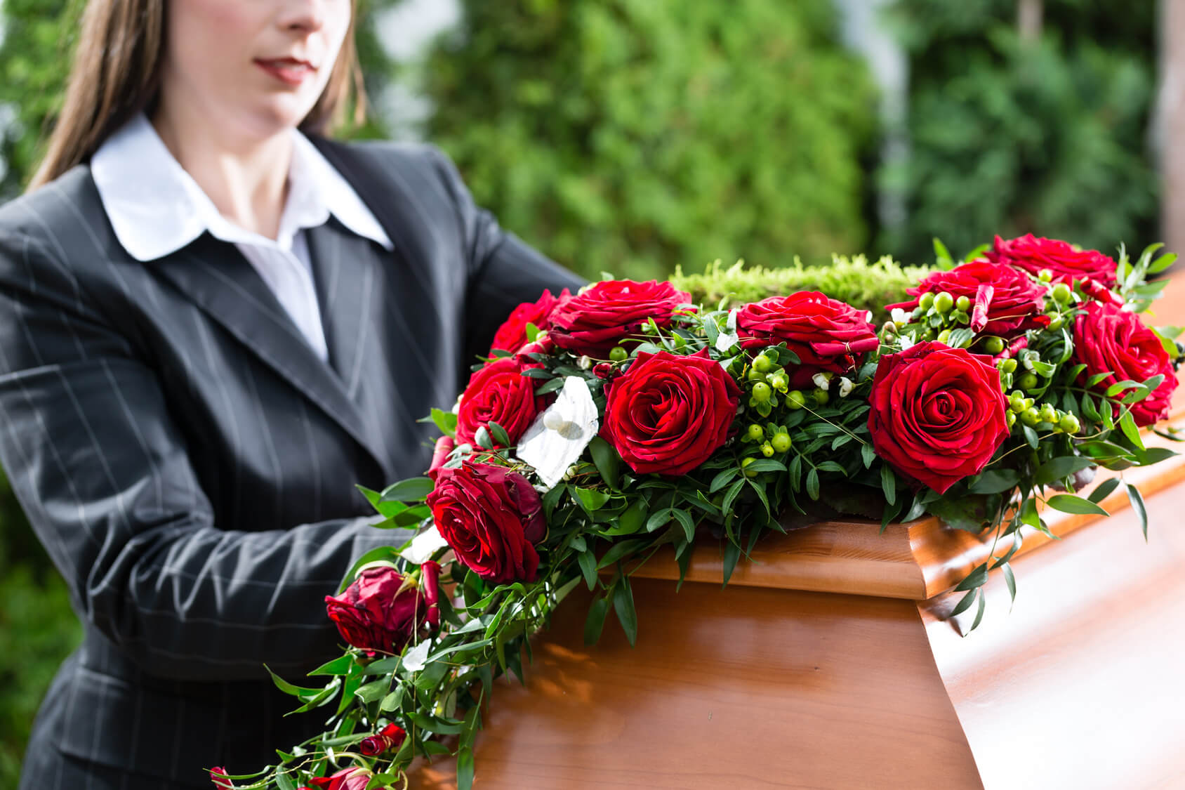 Trauerkranz Rote Rosen