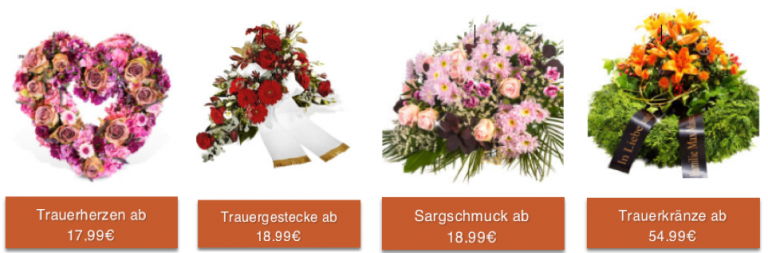 Trauerkranz für Beerdigung online bestellen - Schleifentexte - Preise